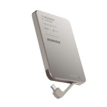 MOMAX 5000mAh磁吸帶線移動電源(鈦色) IP157L