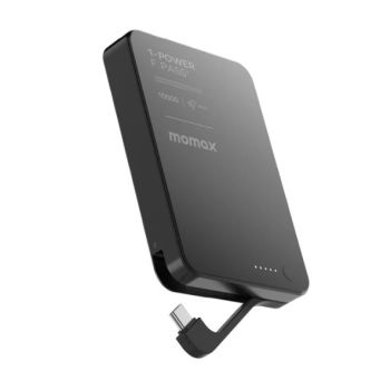 MOMAX 10000mAh磁吸帶線移動電源(黑色) IP158D