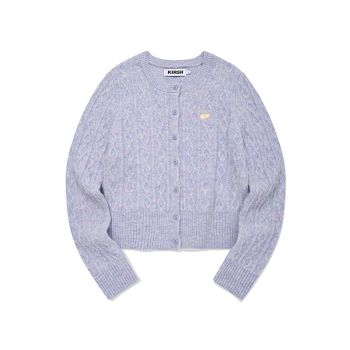 KIRSH Logo長袖麻花針織開胸衫