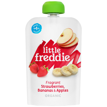 LITTLE FREDDIE 有機甜蜜草莓+香蕉+蘋果蓉 100G