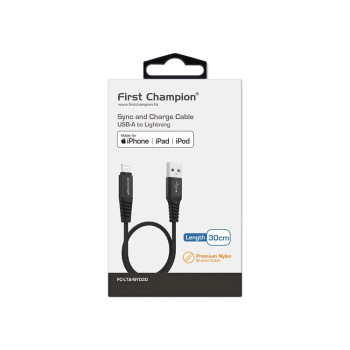 FIRSTCHAMPION USB-A至Lightning數據充電線 LTANY030/BK