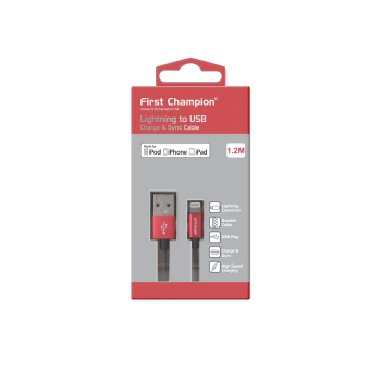 FIRSTCHAMPION USB-A至Lightning數據充電線 LTN120/RD