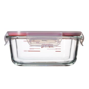 Pyrex 方形玻璃保鮮密封盒套裝2件 (連刻度)