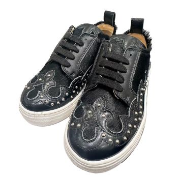 DSQUARED2 馬毛黑皮鞋