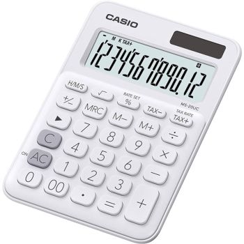 CASIO 迷你桌上型計算機(白色) MS20UC/WE