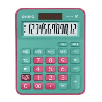 CASIO 迷你桌上型計算機(綠色+粉紅色) MX12B/GNRD