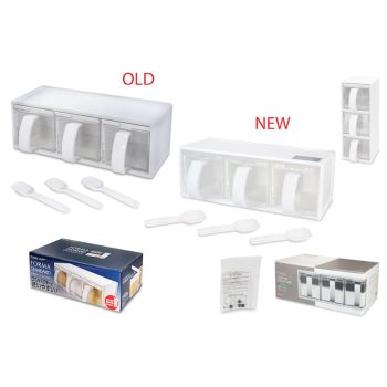 ASVEL 塑料三头调味盒