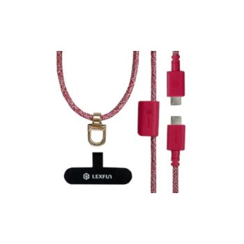 LEXFUN 可調式充電線手機掛繩 POWERSLING/USB-CTOUSB-C/RD