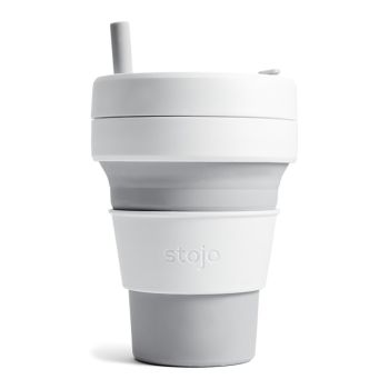Stojo 環保高耐熱矽膠摺疊杯１６ｏｚ—鴿子灰