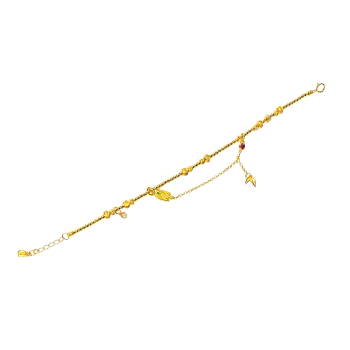 GOLD TOUCH S925纯银镀金古法盘钱如意锆石手链
