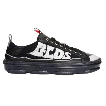 GCDS黑色低幫徽標運動鞋
