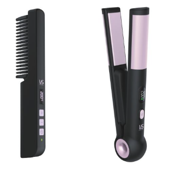 VIDAL SASSOON 2合1 Type-C充電直髮器 & Type-C充電直髮梳(黑色) VSU223B226BH