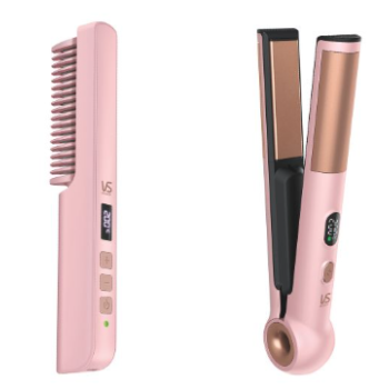 VIDAL SASSOON 2合1 Type-C充電直髮器 & Type-C充電直髮梳(粉紅色) VSU223P226PH